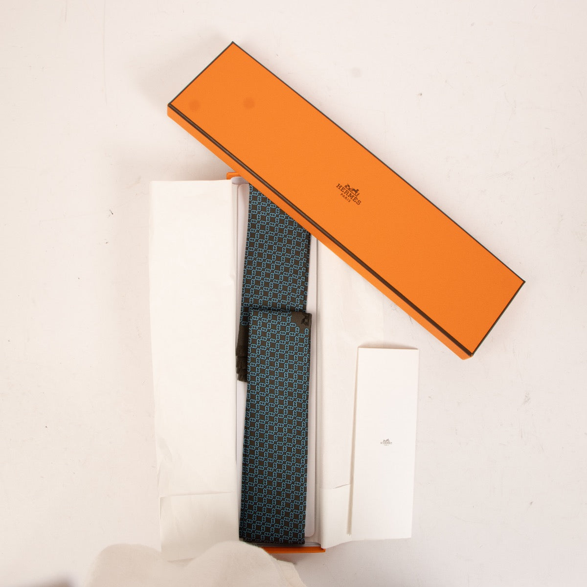 Hermès Brown Chaine d'Ancre Scarf Tie