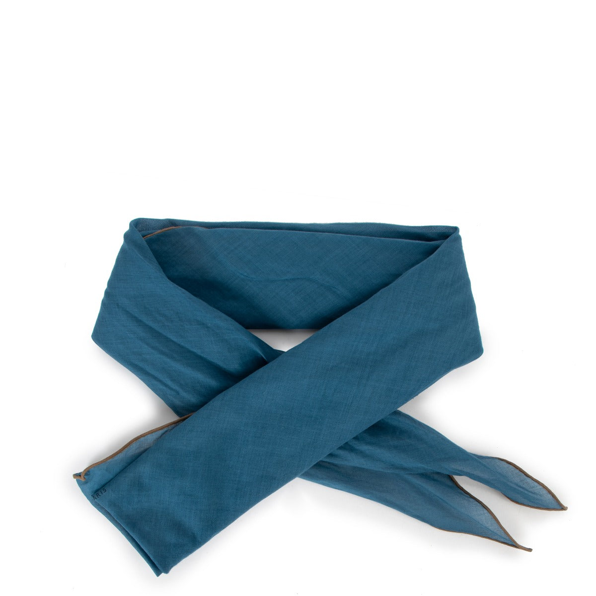 Hermès Petrol Logo Cotton Scarf