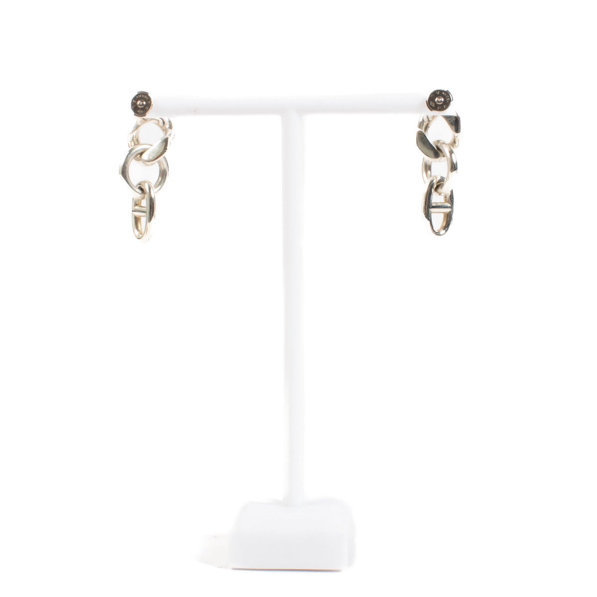 Hermès Sterling Silver Chaine d'Ancre Drop Earrings