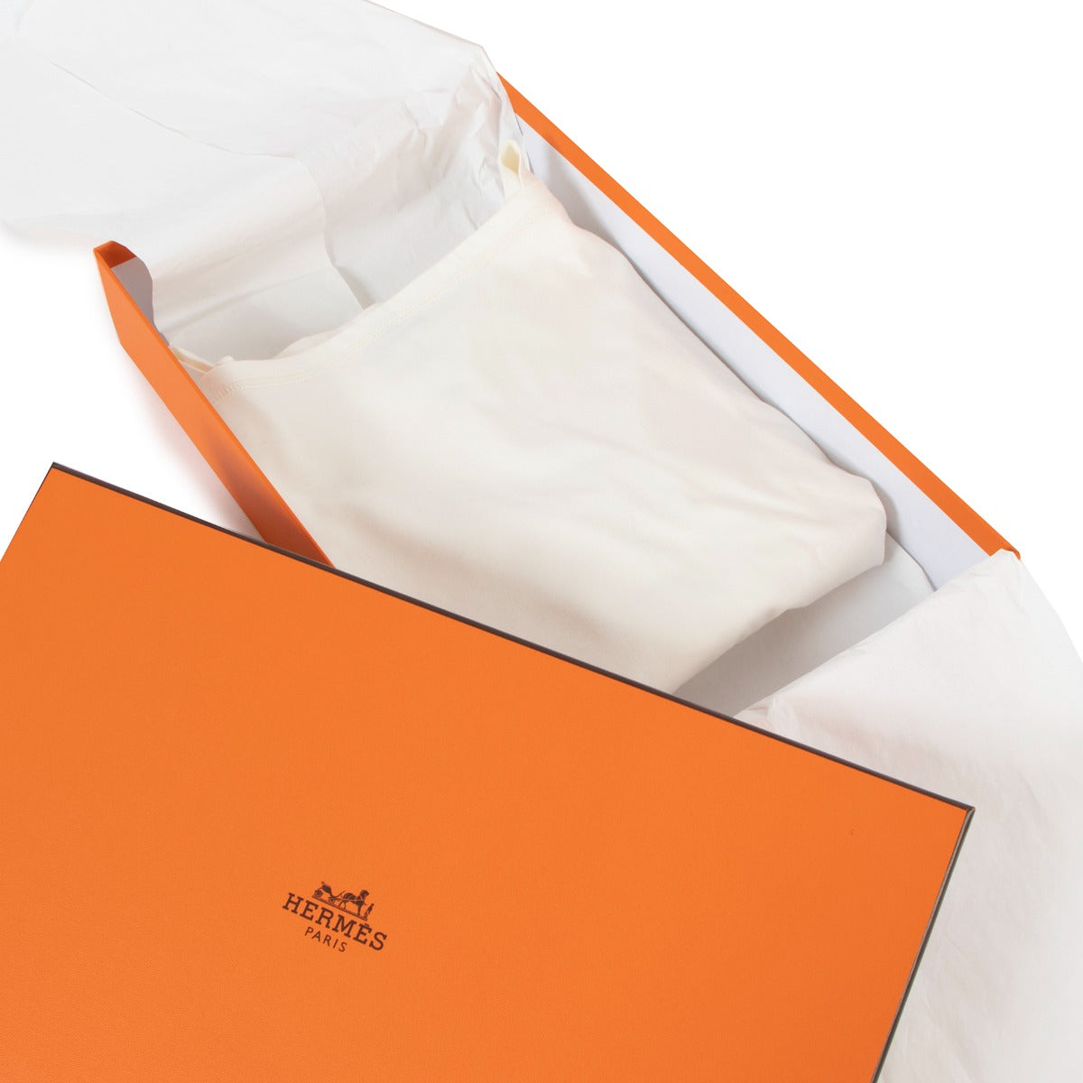 Hermès Wit Geborduurd Zakje 3/4 Mouw T-shirt - Maat FR 34