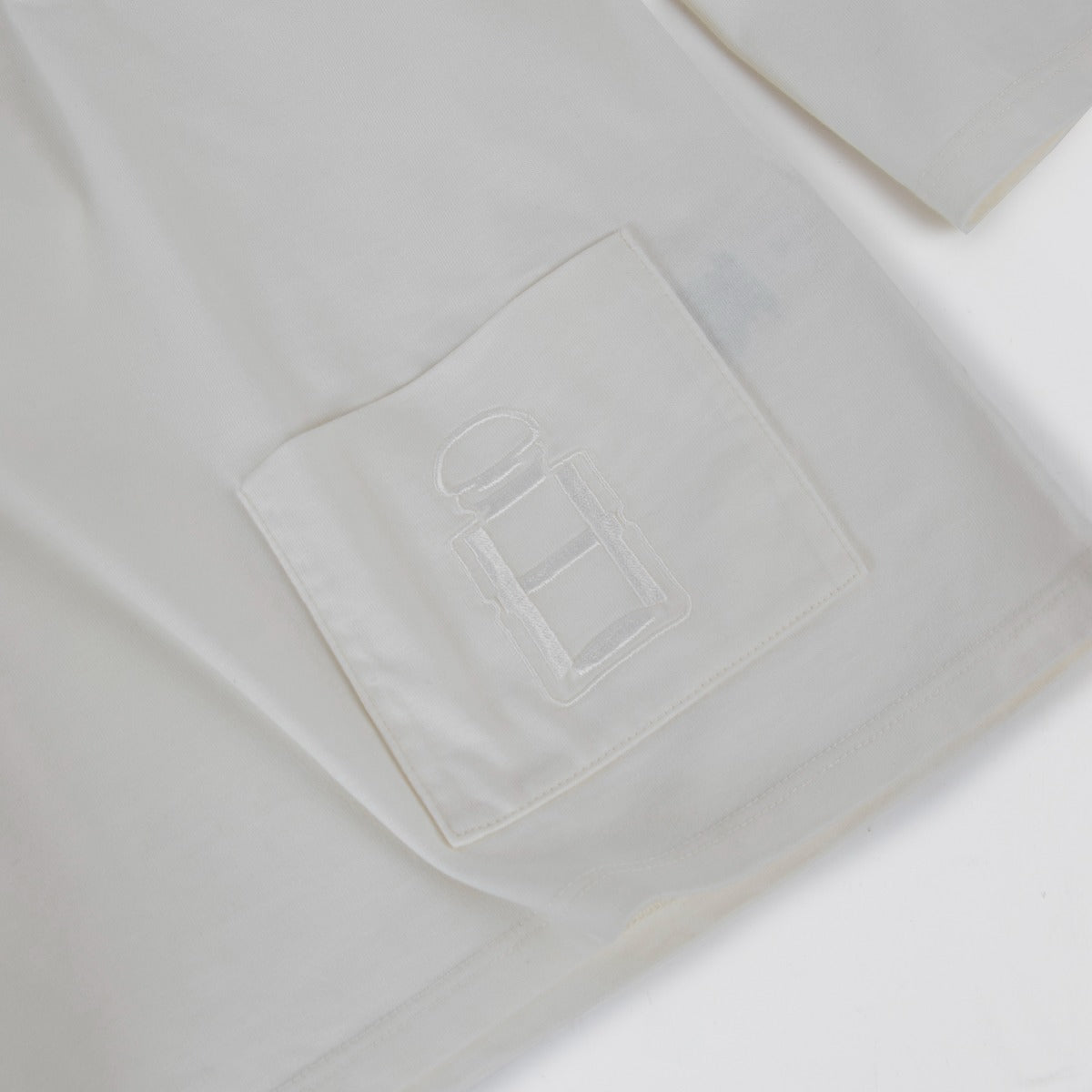 Hermès White Embroidered Pocket T-shirt