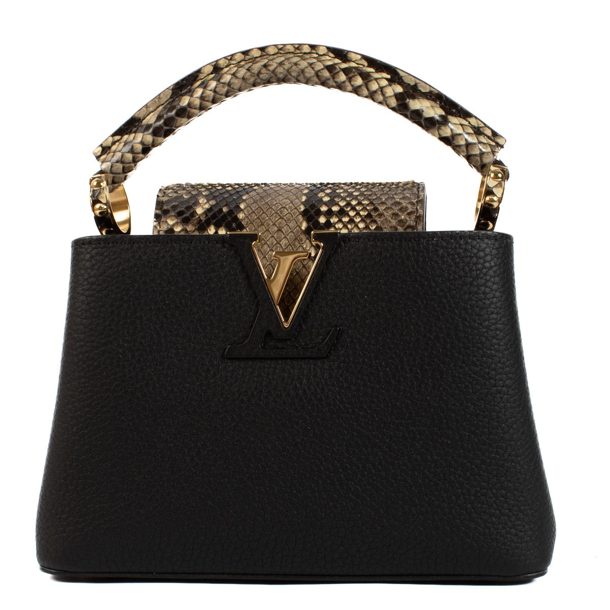 shop 100% authentic second hand Louis Vuitton Black Taurillon/Python Capucines Mini on Labellov.com