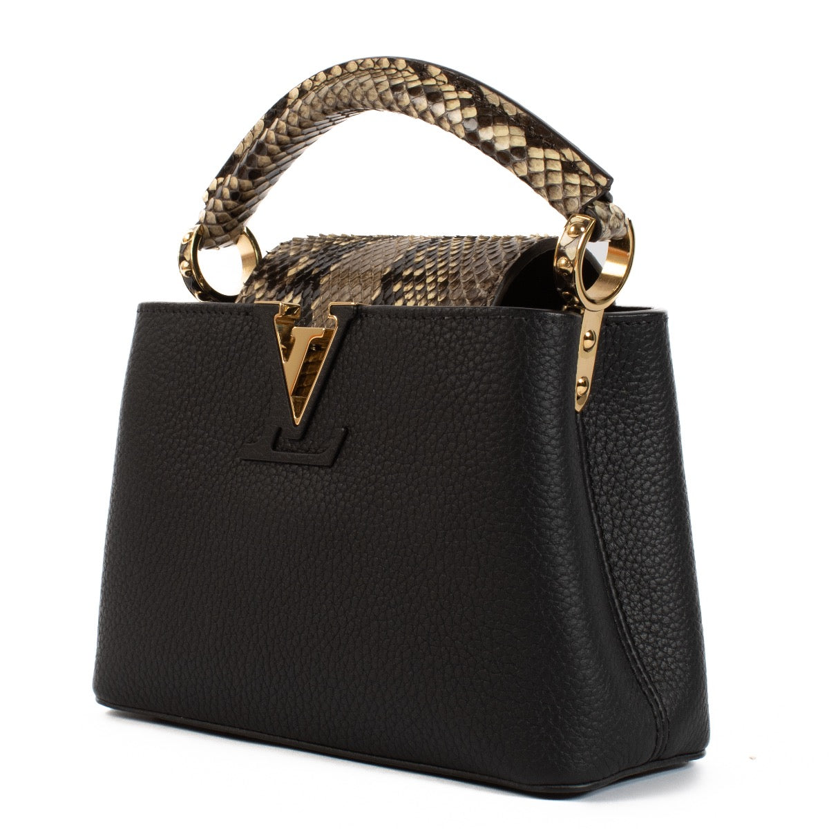 shop 100% authentic second hand Louis Vuitton Black Taurillon/Python Capucines Mini on Labellov.com