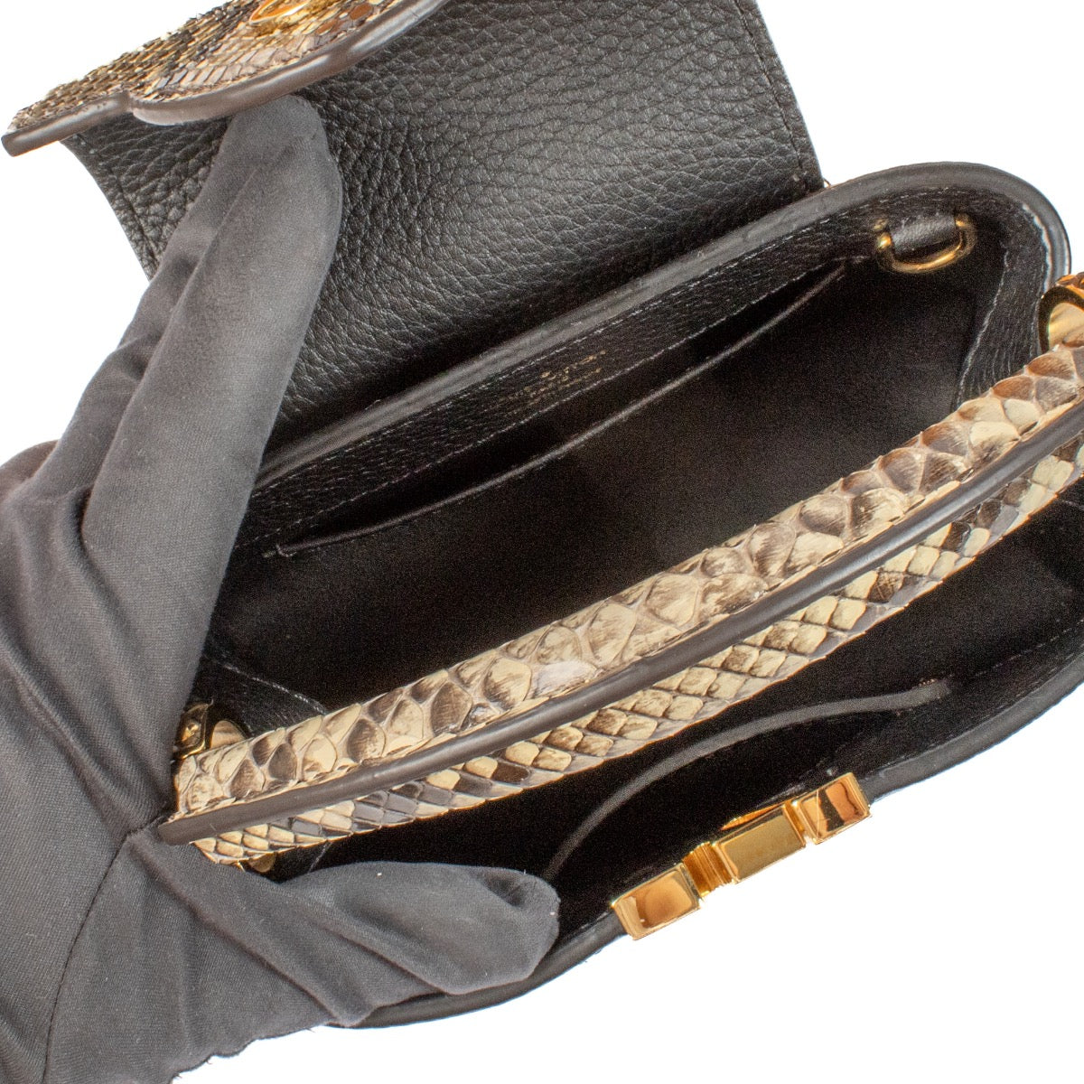 shop 100% authentic second hand Louis Vuitton Black Taurillon/Python Capucines Mini on Labellov.com