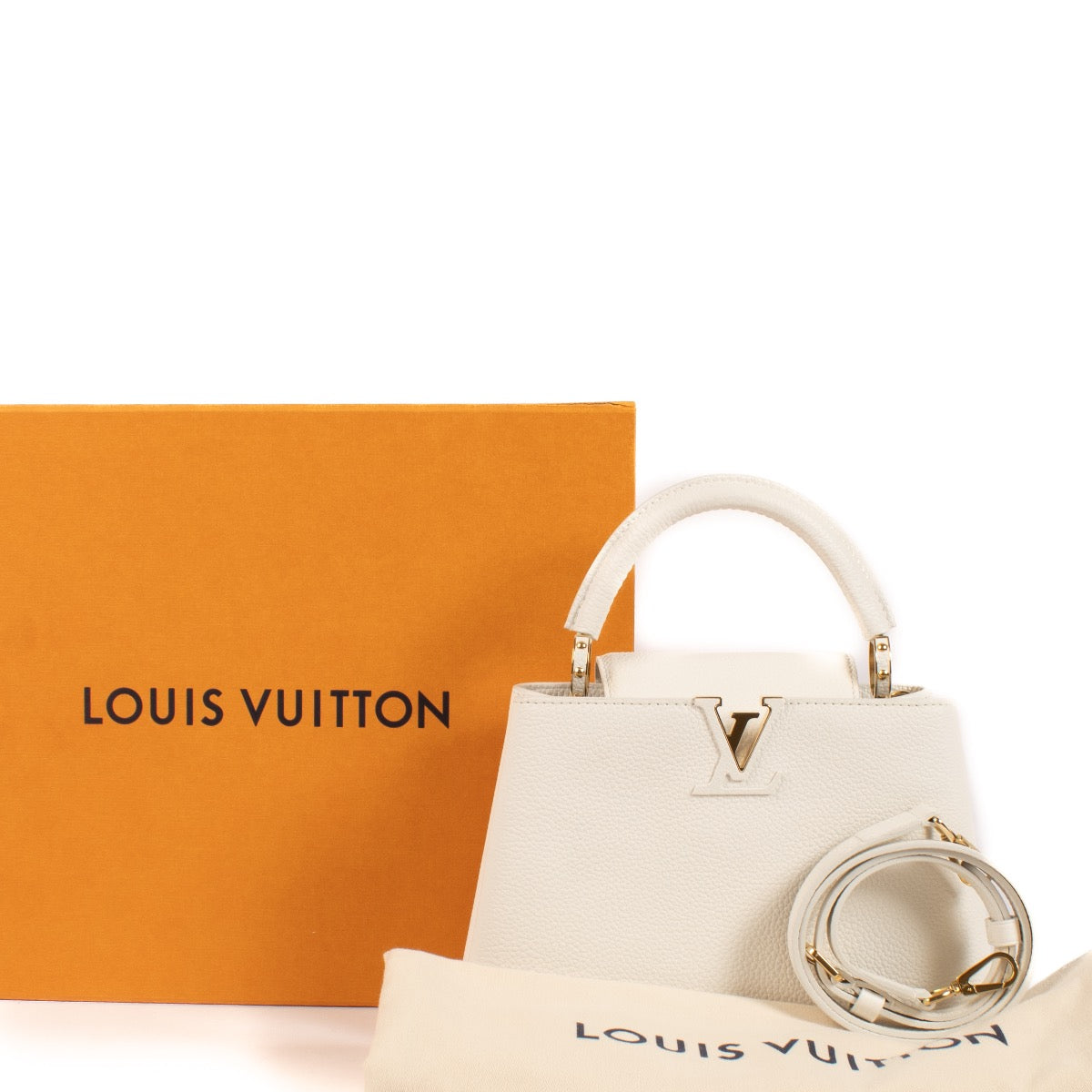 shop 100% authentic second hand Louis Vuitton Snow Taurillon Capucines BB on Labellov.com