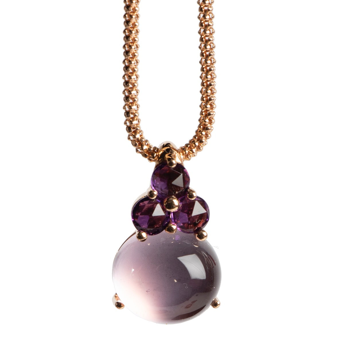 Shop safe online 100% authentic Pomellato 18k Rose Gold Luna Earrings and Necklace in very good condition at the right price at Labellov.com.
