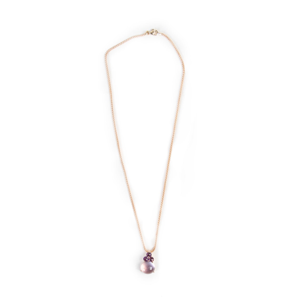 Shop safe online 100% authentic Pomellato 18k Rose Gold Luna Earrings and Necklace in very good condition at the right price at Labellov.com.