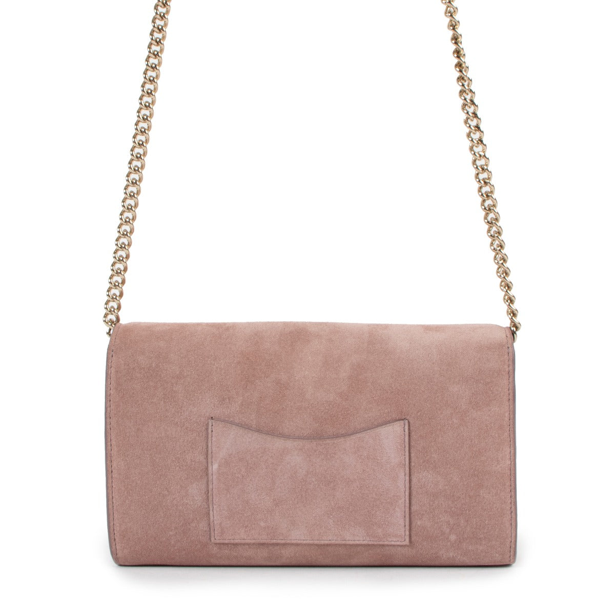 Ralph Lauren Pink Suede RL Clutch Chain Bag