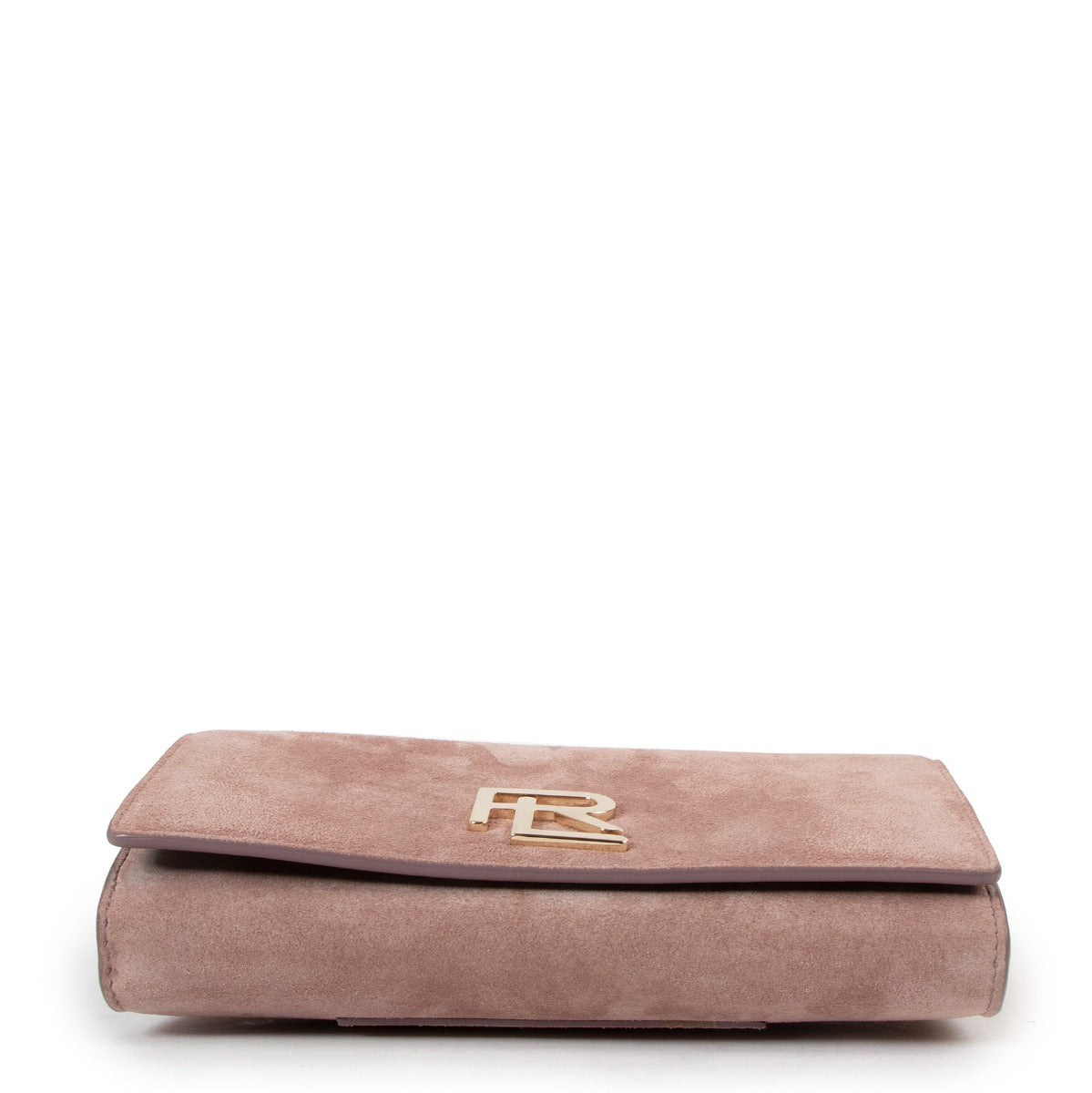 Ralph Lauren Pink Suede RL Clutch Chain Bag