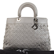 Authentieke tweedehands vintage Dior Lady Dior Avenue Grey Tote Bag koop online webshop LabelLOV
