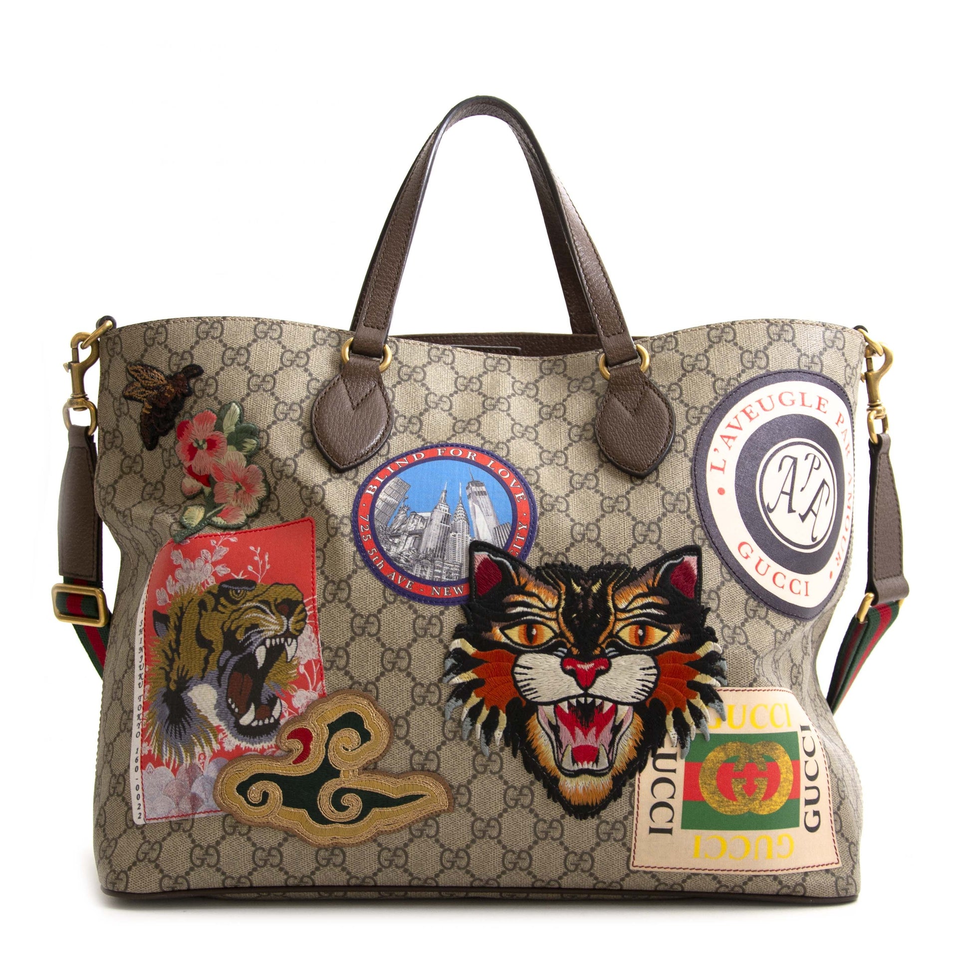 Gucci Courrier Soft GG Supreme Tote Shopper Bag