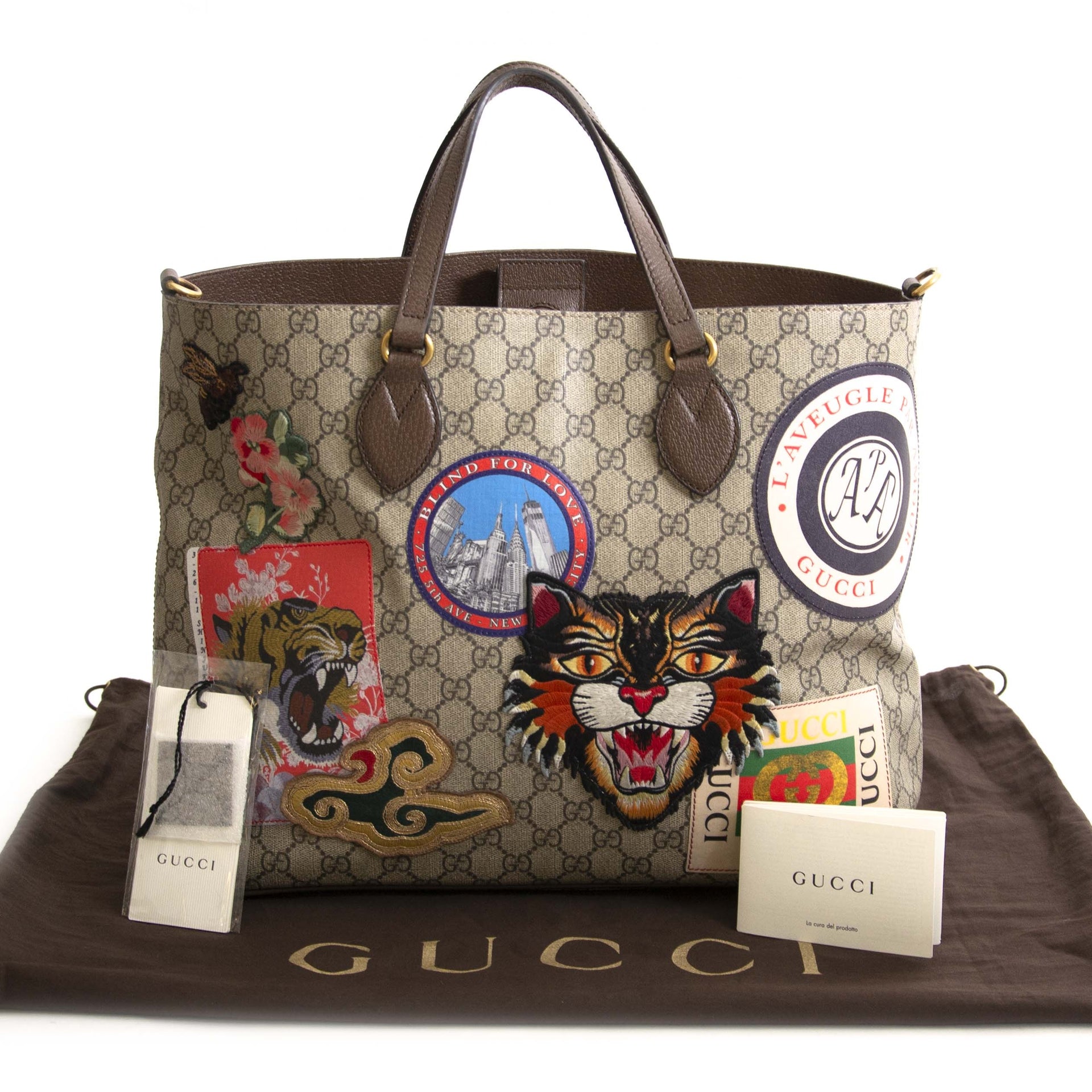 Gucci Courrier Soft GG Supreme Tote Shopper Bag