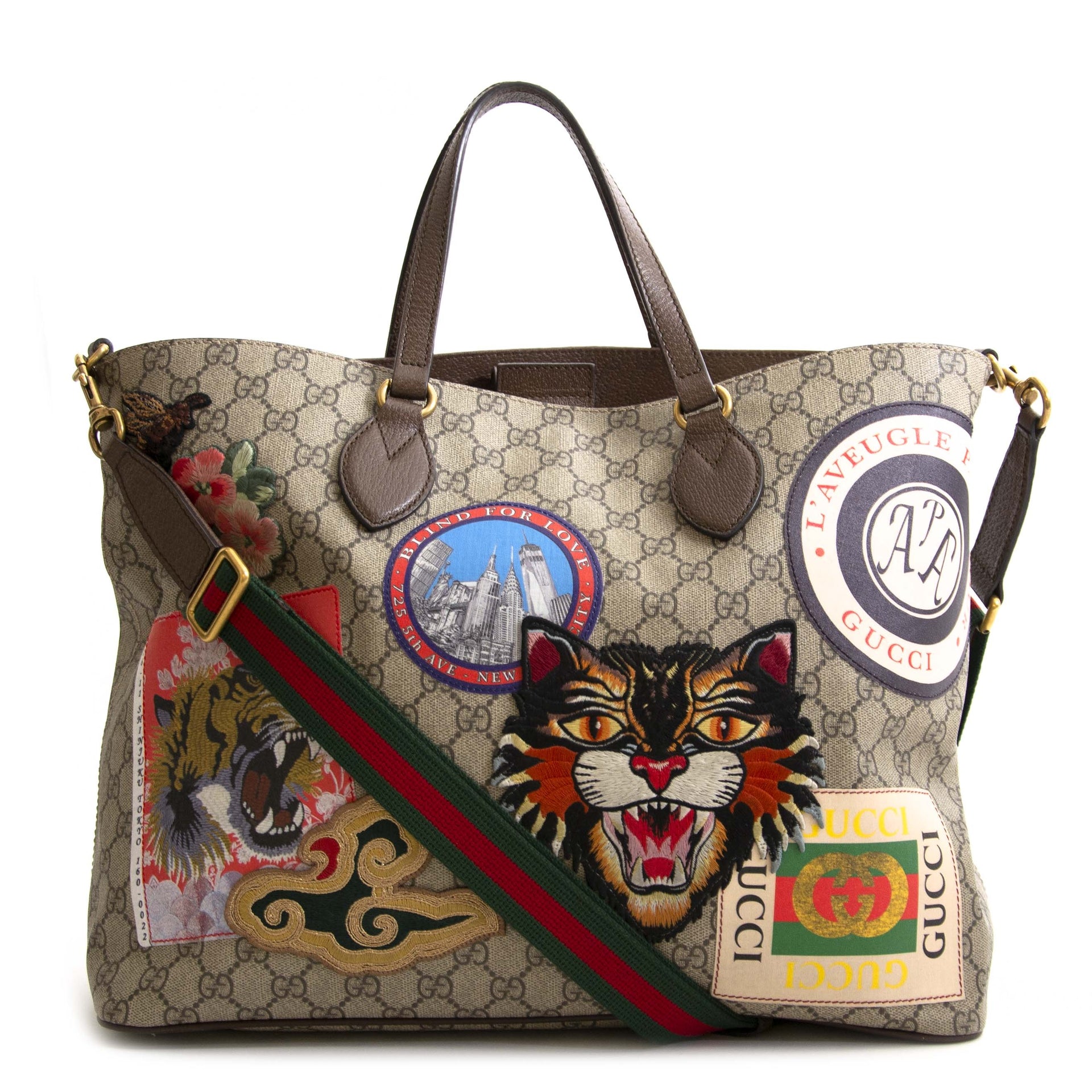 Gucci Courrier Soft GG Supreme Tote Shopper Bag