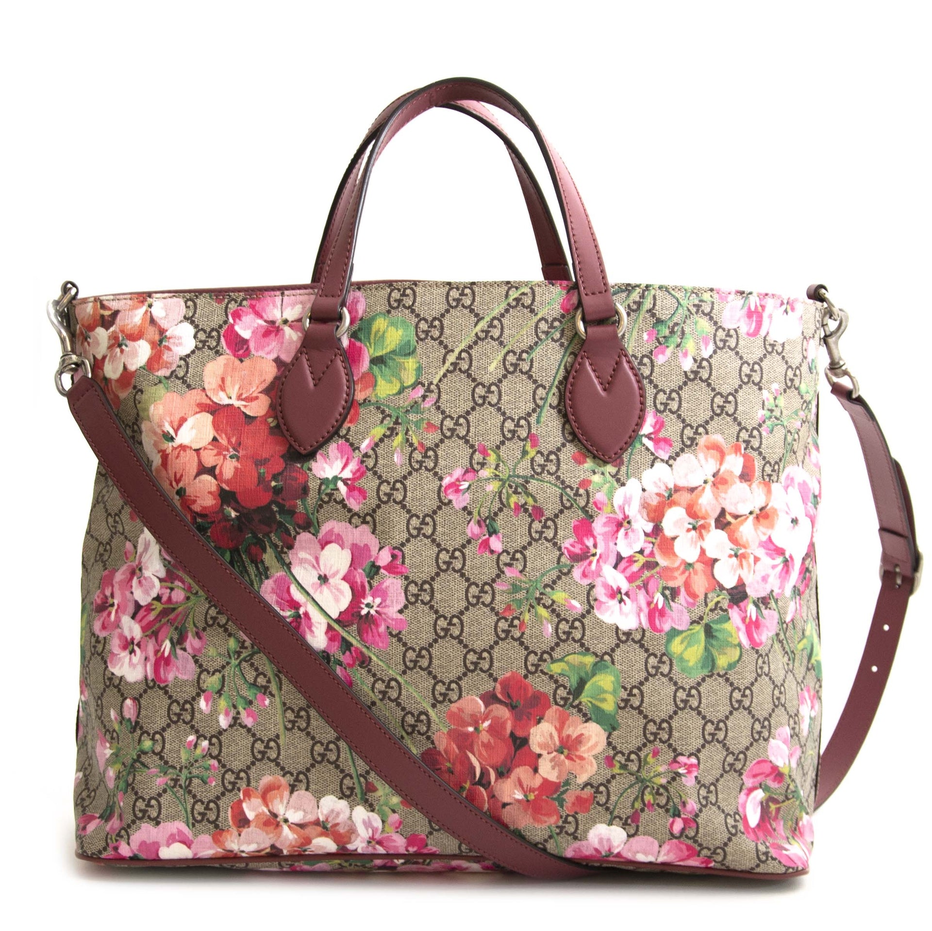 Authentic second hand vintage Gucci Monogram Blooms Tote online shopping webshop LabelLOV