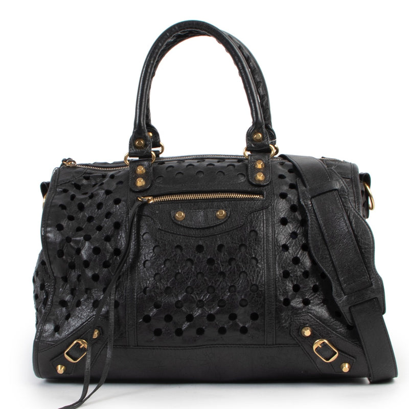 Balenciaga Perforated Polka Dots Kraft Bag