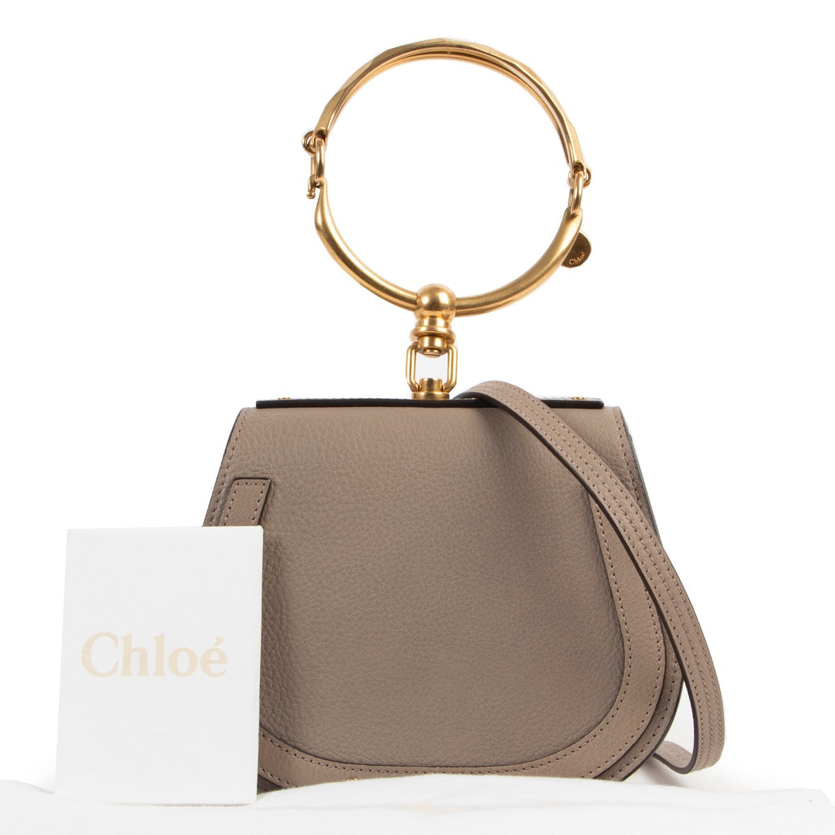 Chloé Nile Bracelet Grey Leather Crossbody now for sale on Labellov website with designer items in good condition