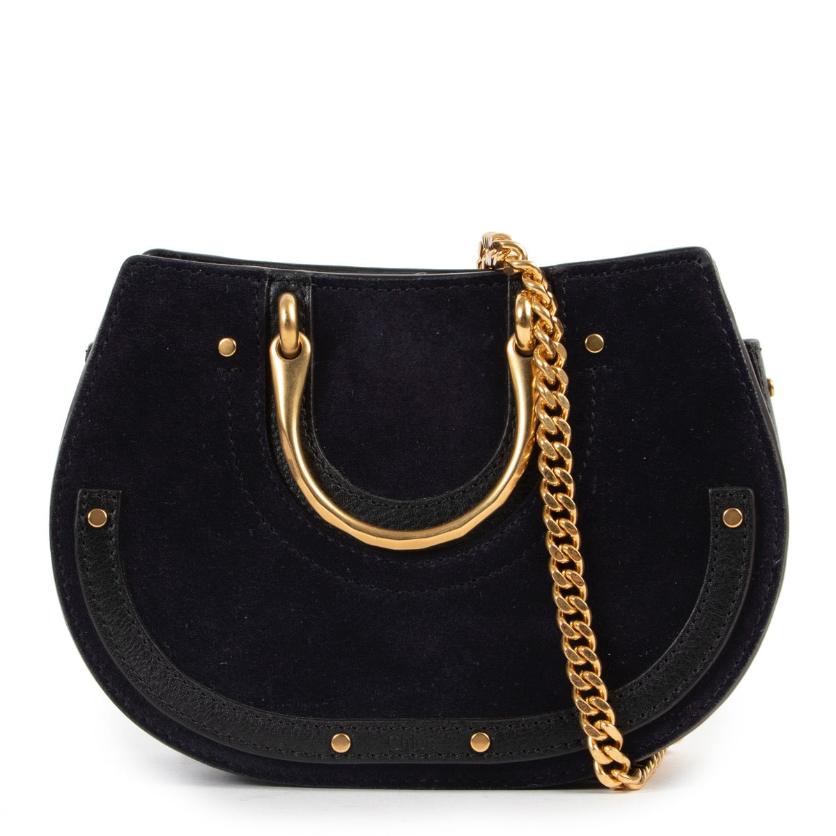 Original no fake Chloé Black Leather Crossbody for sale at Labellov Antwerp with 2nd hand designer goods in good condition