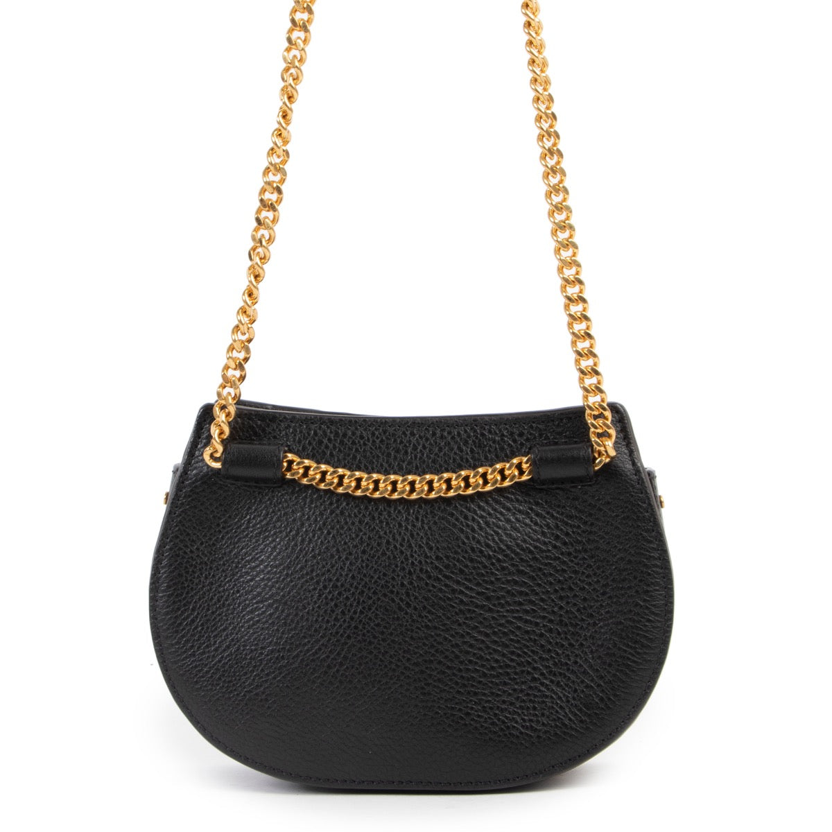 Original no fake Chloé Black Leather Crossbody for sale at Labellov Antwerp with 2nd hand designer goods in good condition