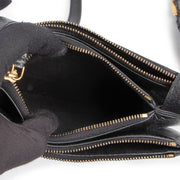 Original Christian Dior Diorissimo Saddle Black Leather Crossbody for sale in good condition on Labellov vintage site for 2nd hand designers