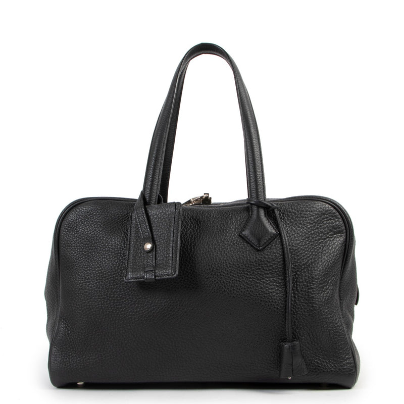 Hermès Black Fourre-Tout Victoria II 35 Leather Shoulder Bag