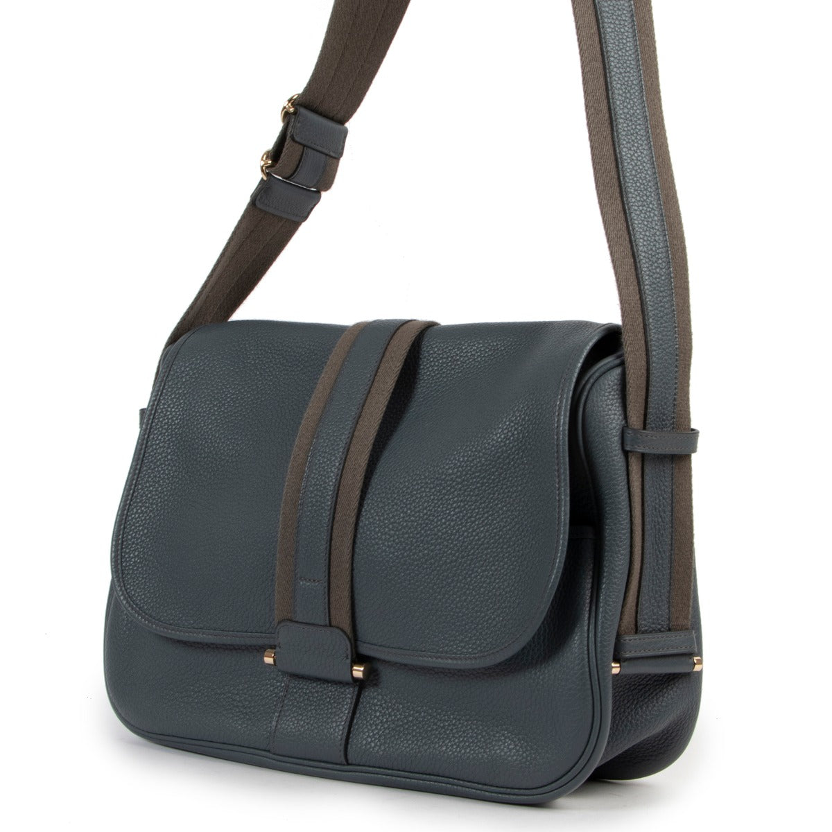 Buy online or in store this Hermès Blue Bourlingue Leather Crossbody