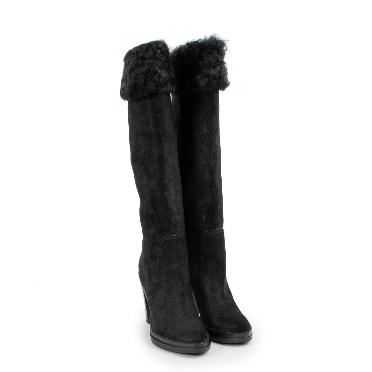 Louis Vuitton Black Suede Boots-Size 37 at Labellov online or in store available for a reasonable price and in good condition. Get them now!