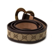 Brown leather Gucci belt at labellov