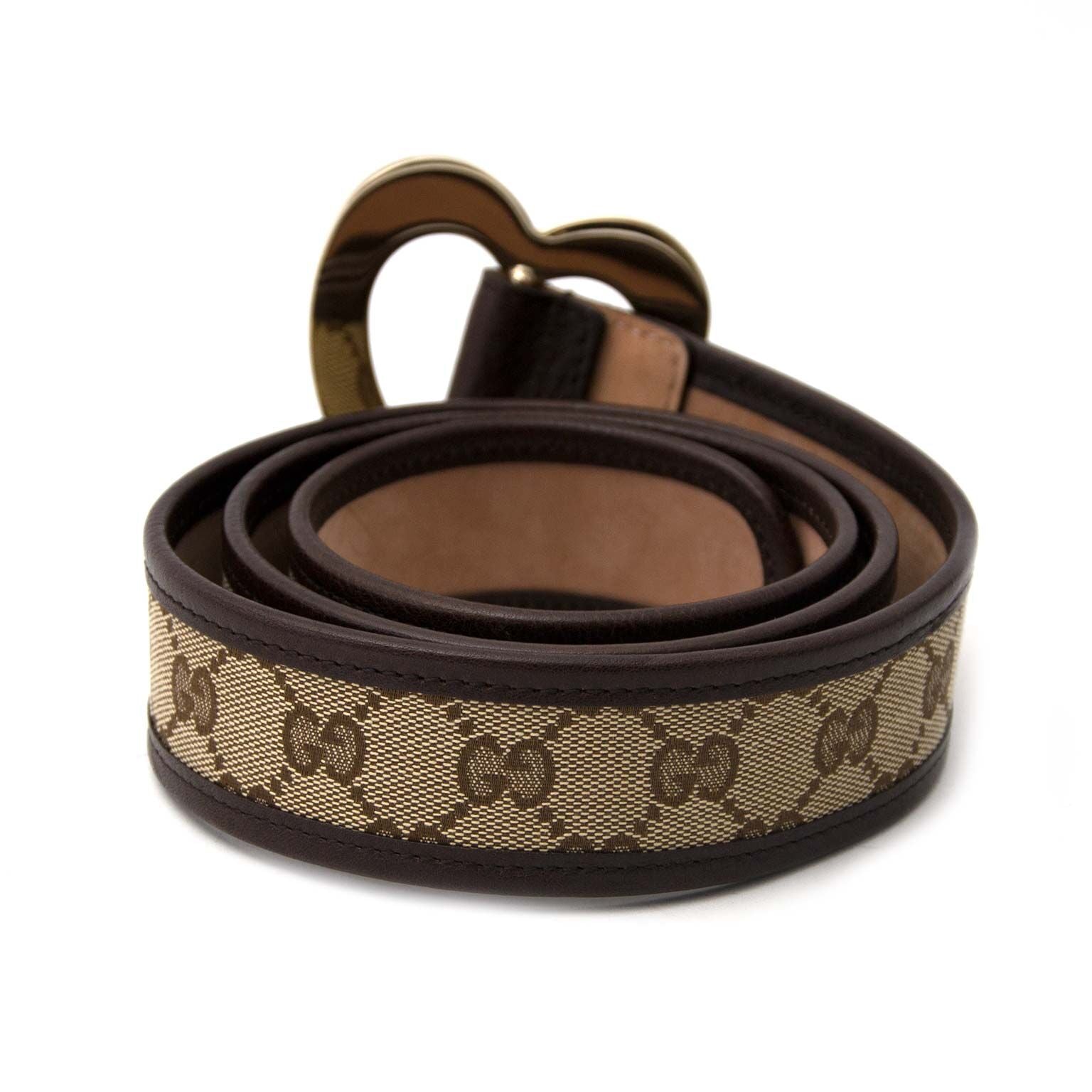 Brown leather Gucci belt at labellov