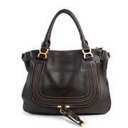 Shop safe online at Labellov in Antwerp this 100% authentic second hand Chloé Chocolate Brown Marcie Shoulder Bag