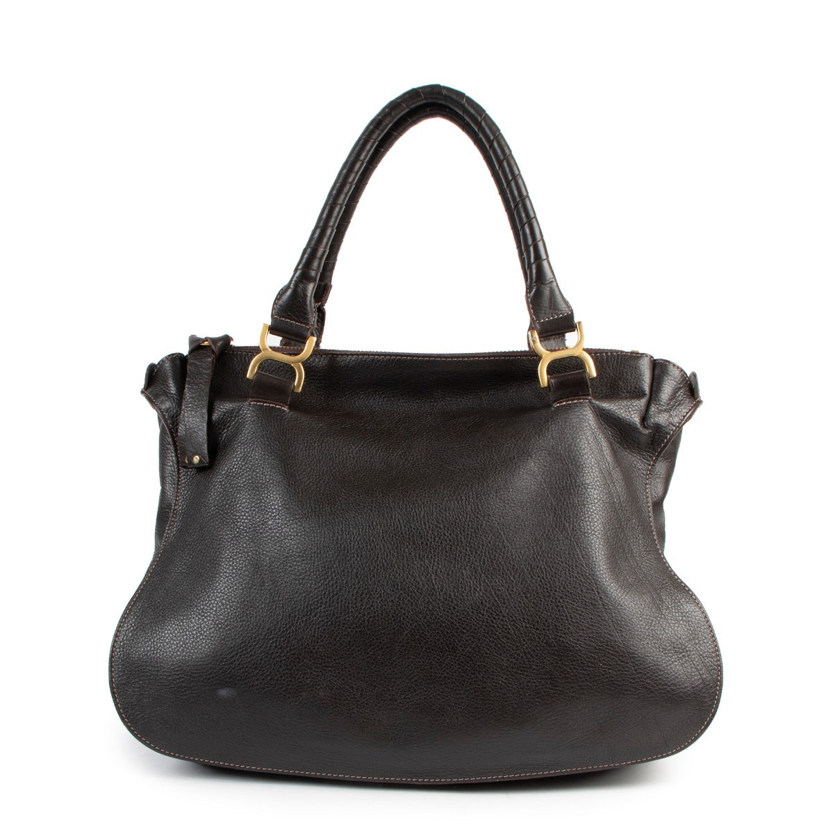 Shop safe online at Labellov in Antwerp this 100% authentic second hand Chloé Chocolate Brown Marcie Shoulder Bag
