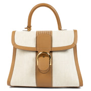 Buy authentic second hand Delvaux Ivory/Vegetal Toile Sangle Brillant GM at Labellov.com