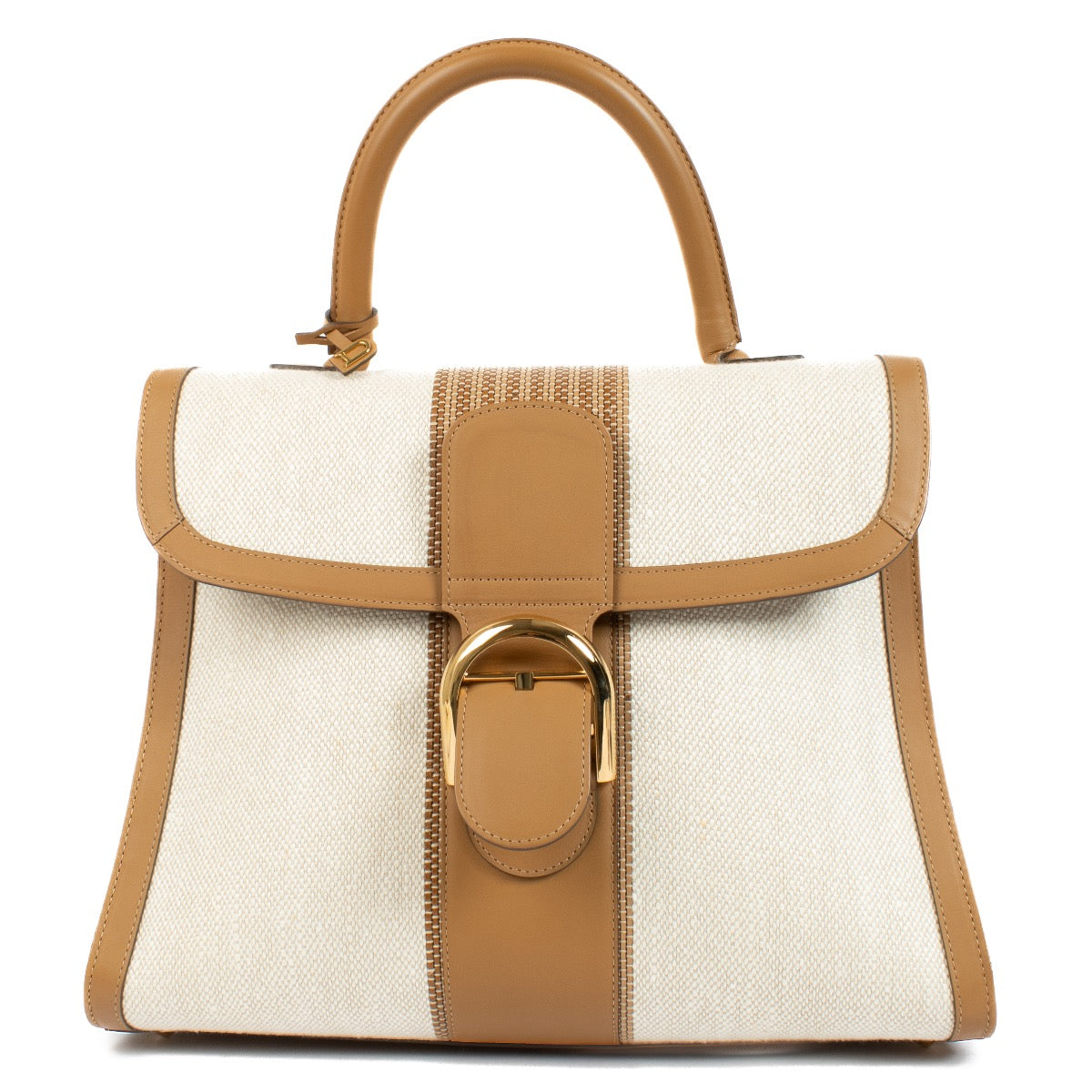 Buy authentic second hand Delvaux Ivory/Vegetal Toile Sangle Brillant GM at Labellov.com