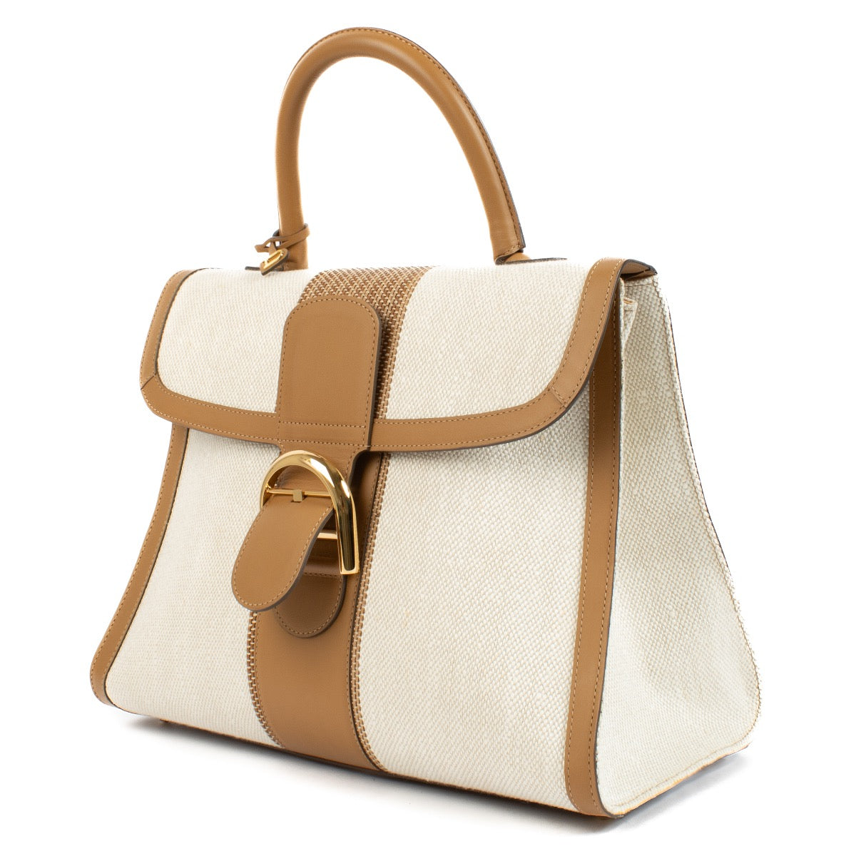 Buy authentic second hand Delvaux Ivory/Vegetal Toile Sangle Brillant GM at Labellov.com