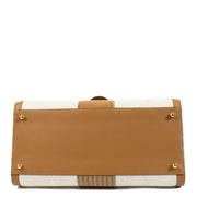 Buy authentic second hand Delvaux Ivory/Vegetal Toile Sangle Brillant GM at Labellov.com