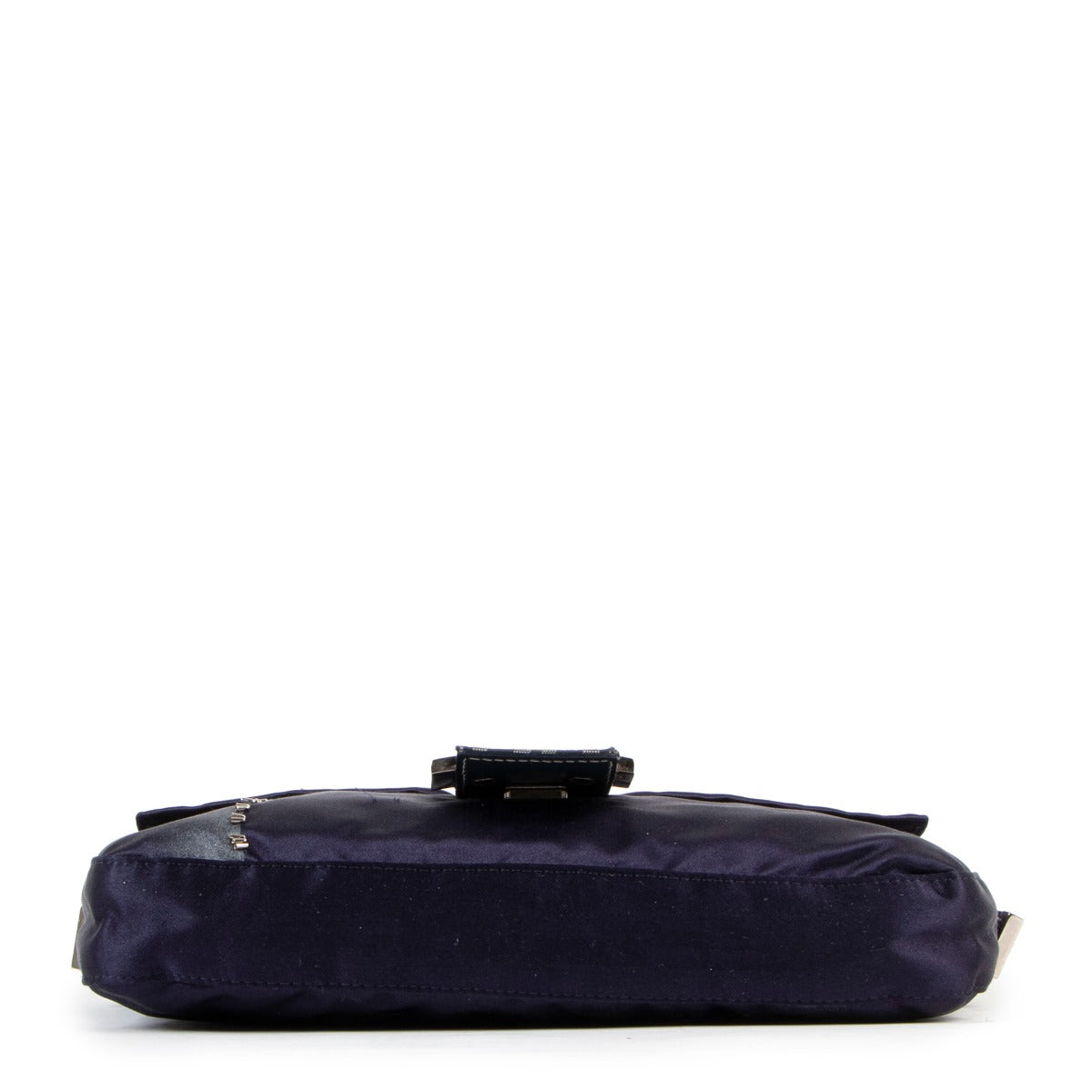 Fendi Blue Satin Floral Baguette