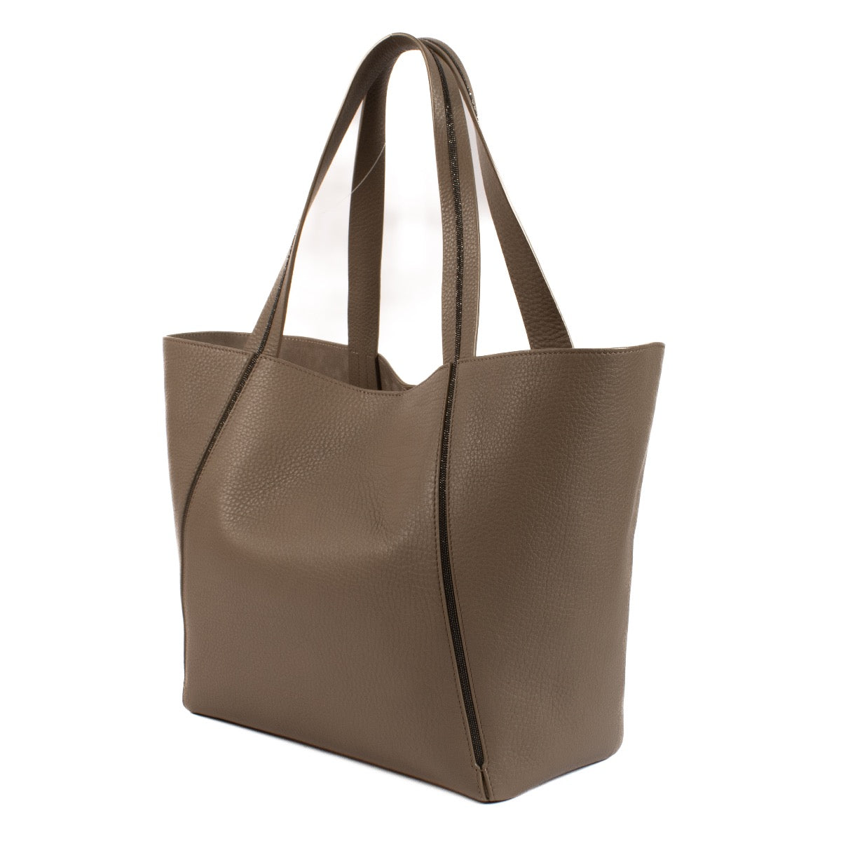 shop 100% authentic second hand Brunello Cucinelli Taupe Leather Shoulder Bag on Labellov.com