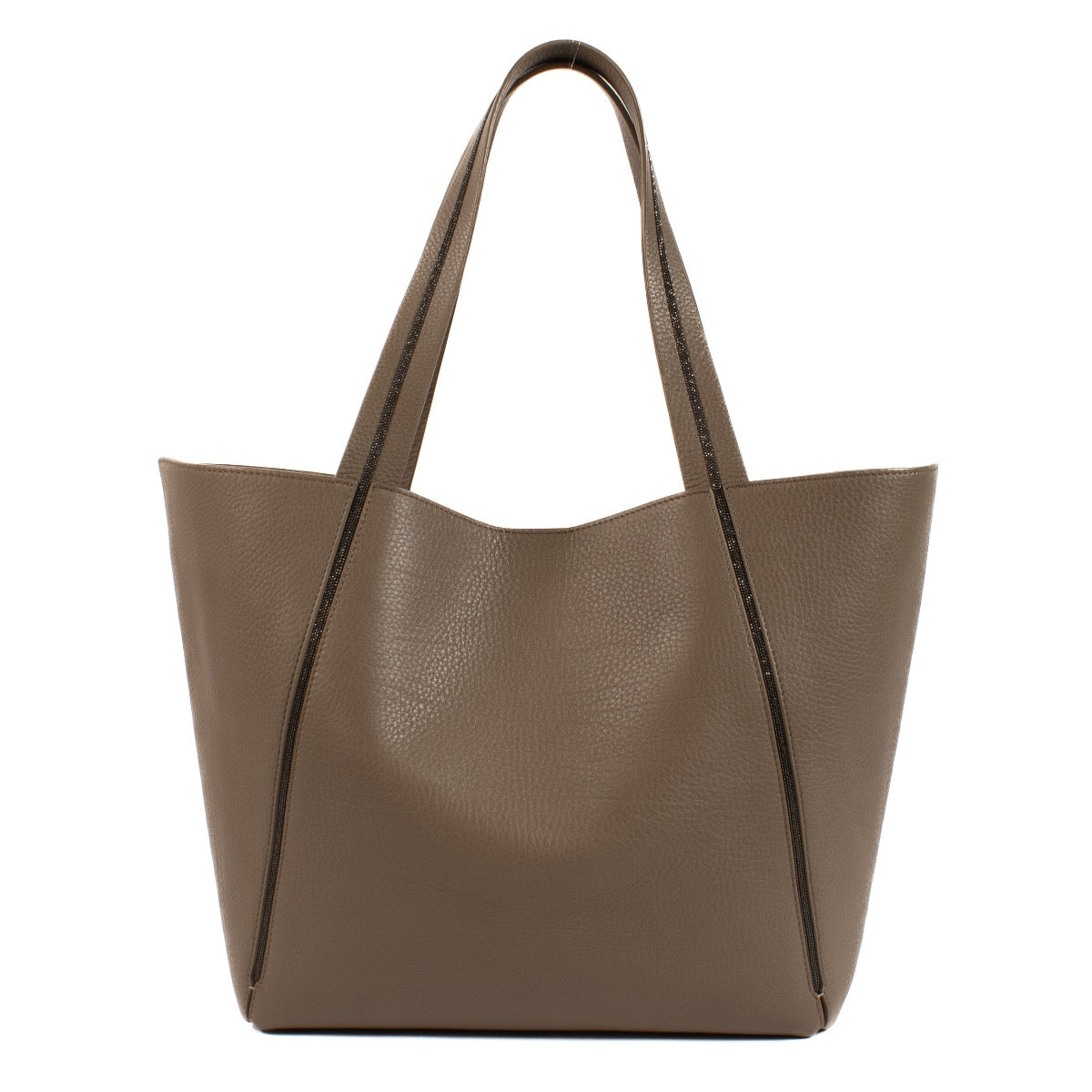 shop 100% authentic second hand Brunello Cucinelli Taupe Leather Shoulder Bag on Labellov.com
