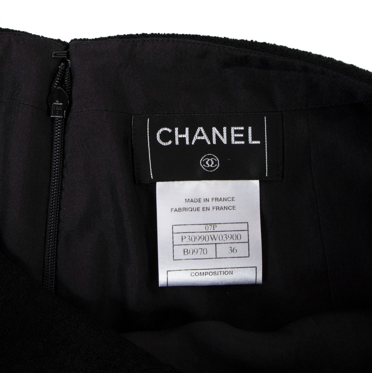 Chanel Spring 2007 Black Wool Skirt