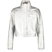 Courrèges Applique-Logo Vinyl Silver Jacket - FR40