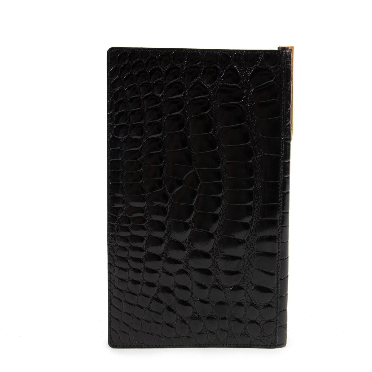 Shop safe online Delvaux Black Croco Fold Wallet at Labellov.com.
