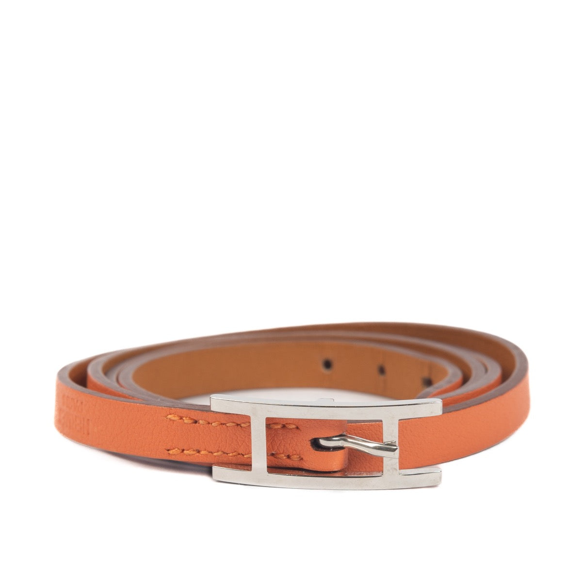 shop 100% authentic second hand Hermès Hapi 4 Orange Swift Bracelet on Labellov.com