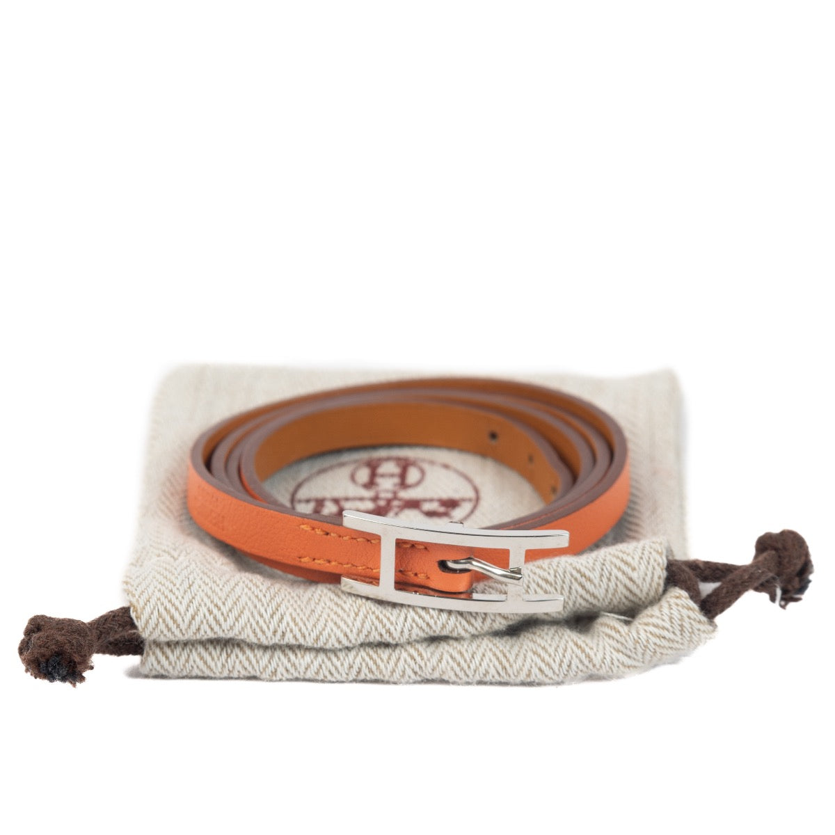 shop 100% authentic second hand Hermès Hapi 4 Orange Swift Bracelet on Labellov.com