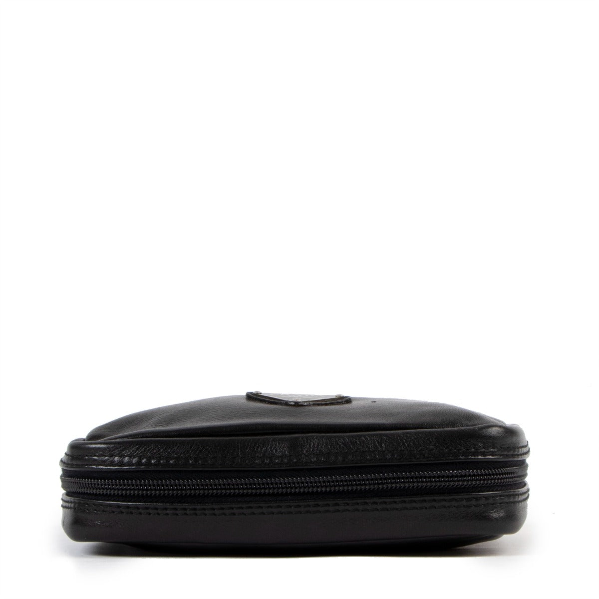 Authentic second hand Prada Black Logo Leather Pouch at Labellov