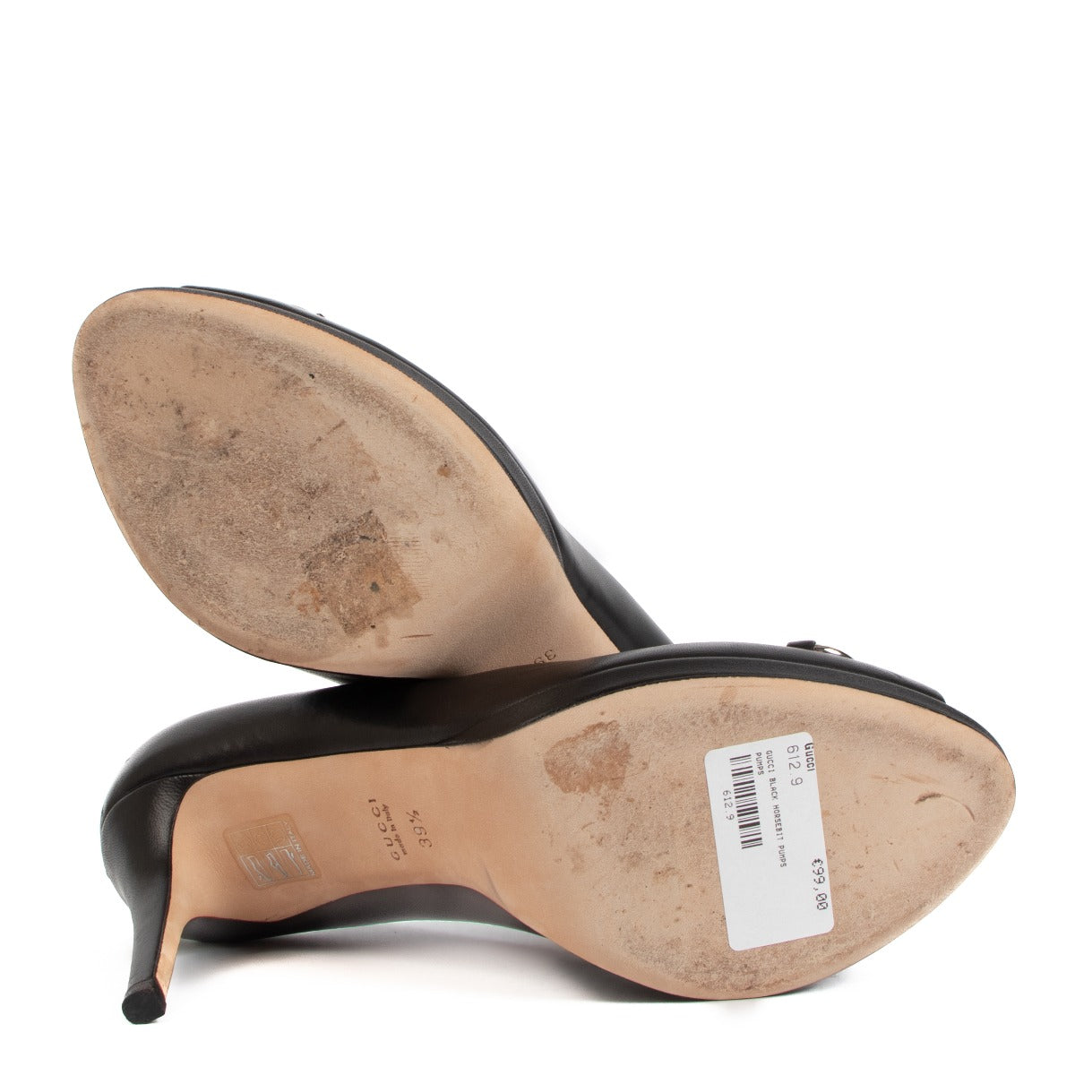 Gucci Black Horsebit Open Toe Pumps - Size 39 1/2