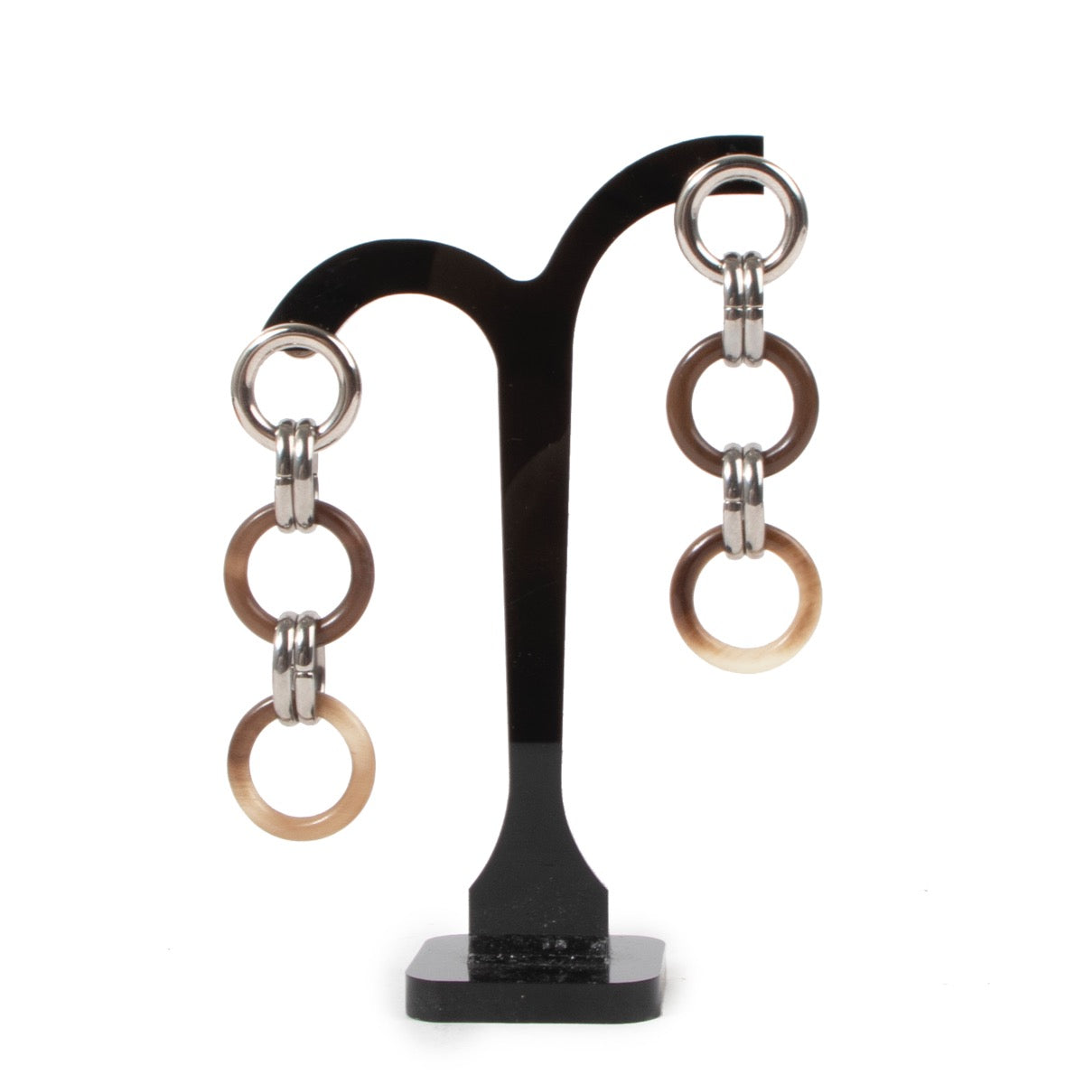 Buy authentic vintage Hermès Silver Metal Knotted Earrings in very good condition at Labellov Antwerp.