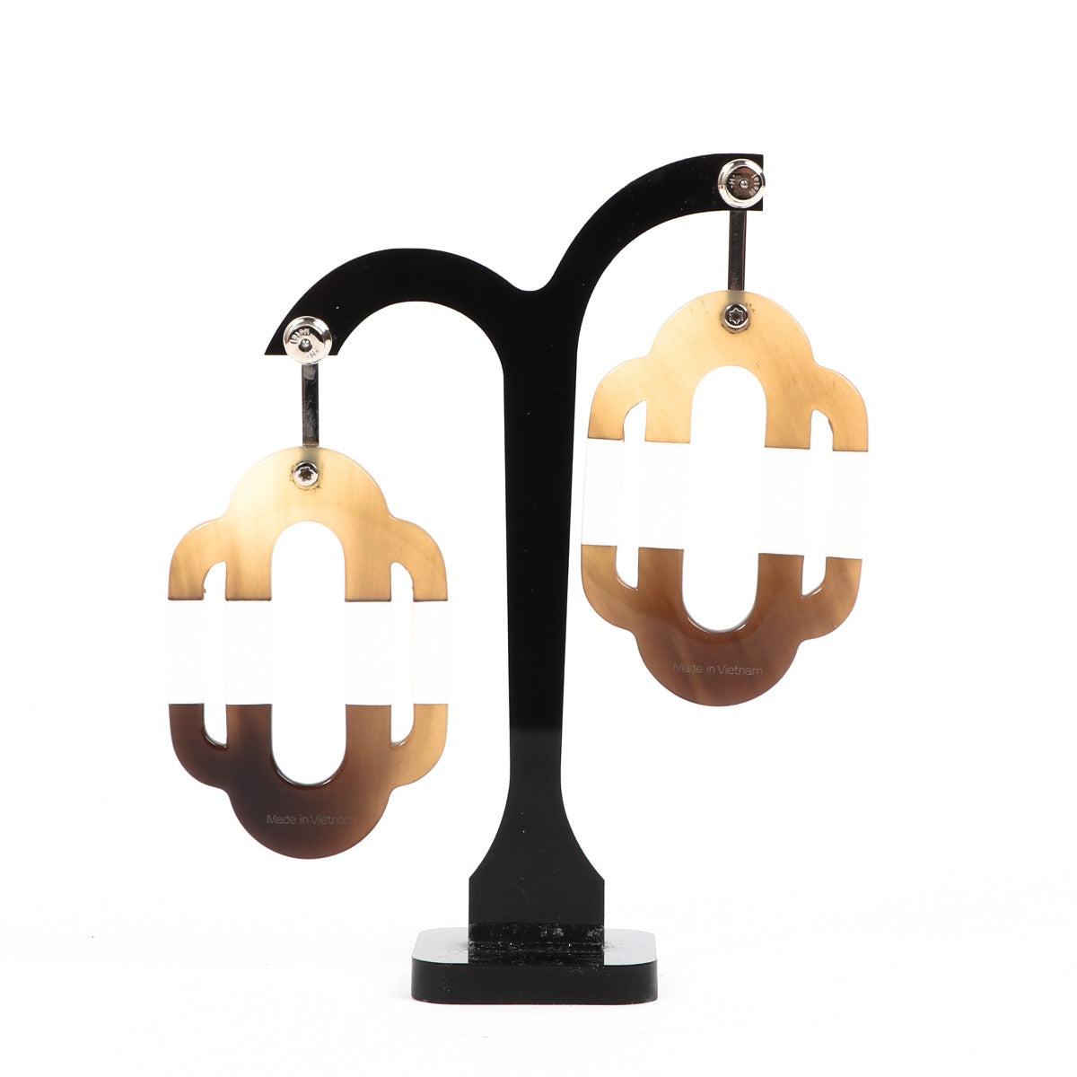 Hermès Attelage White Earrings