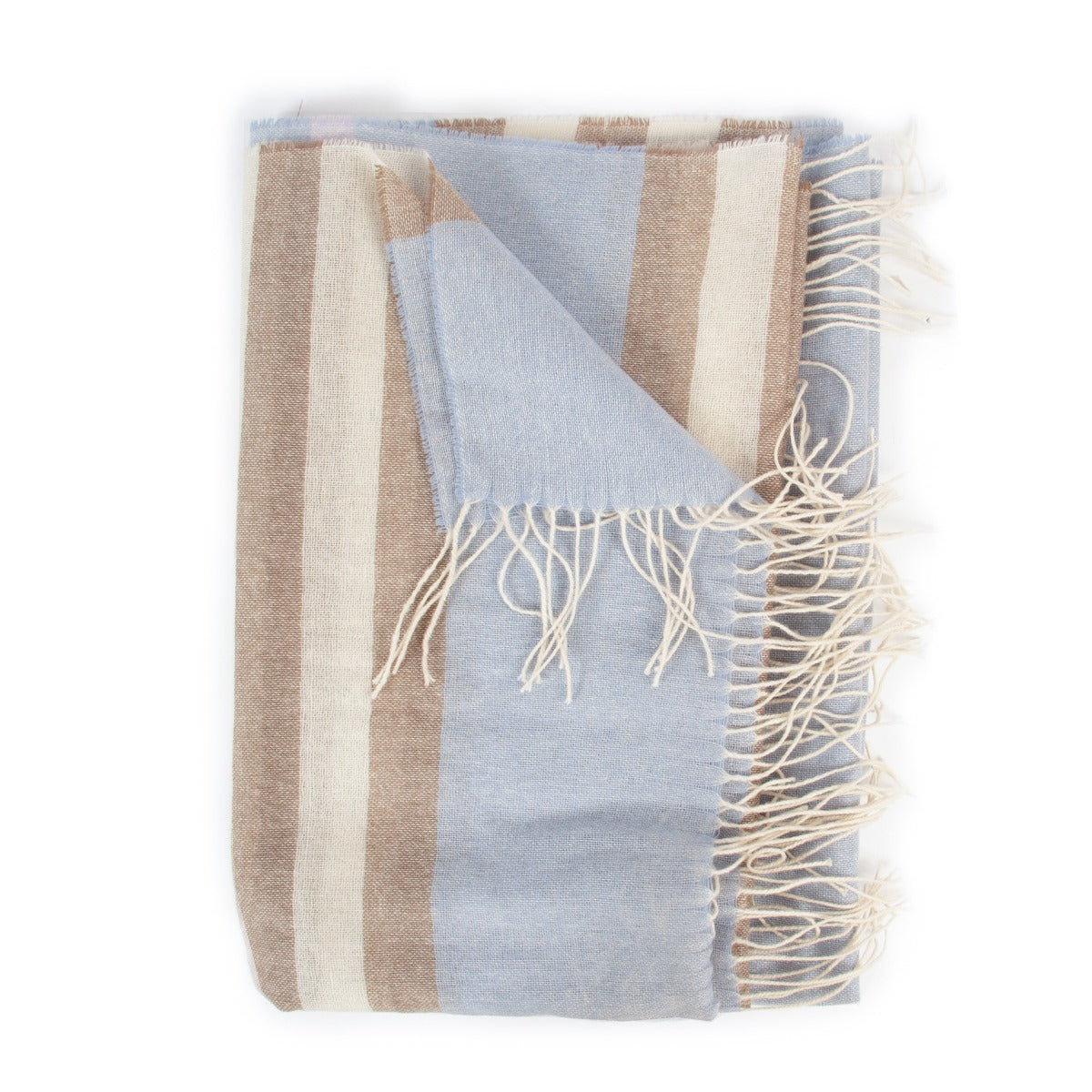 Shop authentic designer vintage second hand Burberry Blue Striped Lightweight Cashmere Scarf at Labellov.