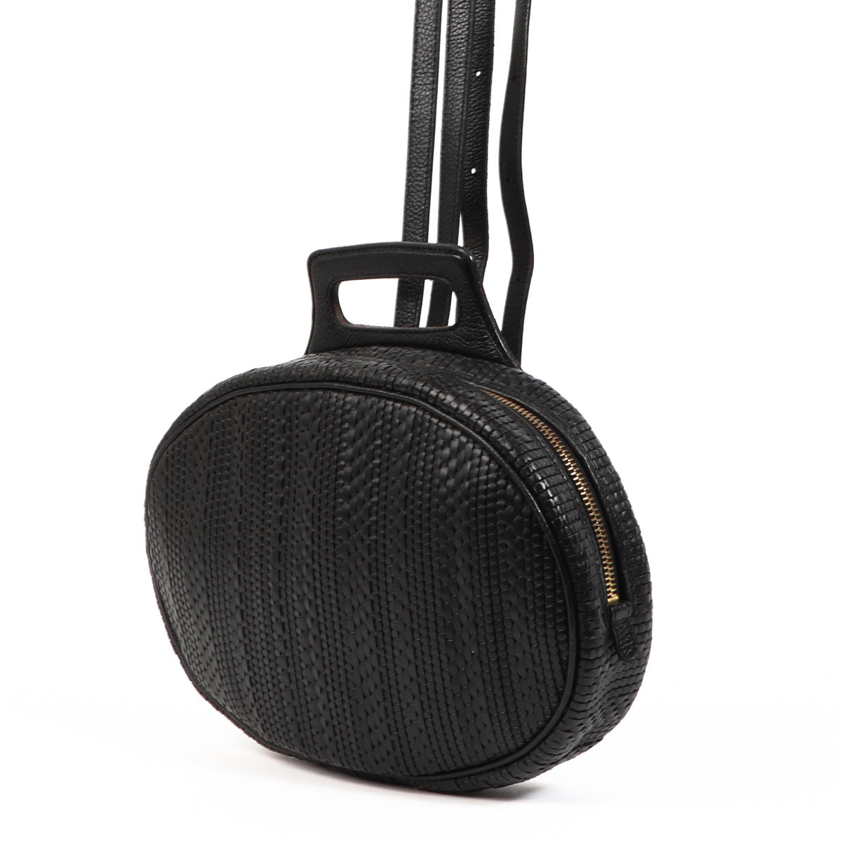 Buy an authentic second hand Delvaux Black Oval Toile De Cuir Backpack in very good condition at Labellov.com