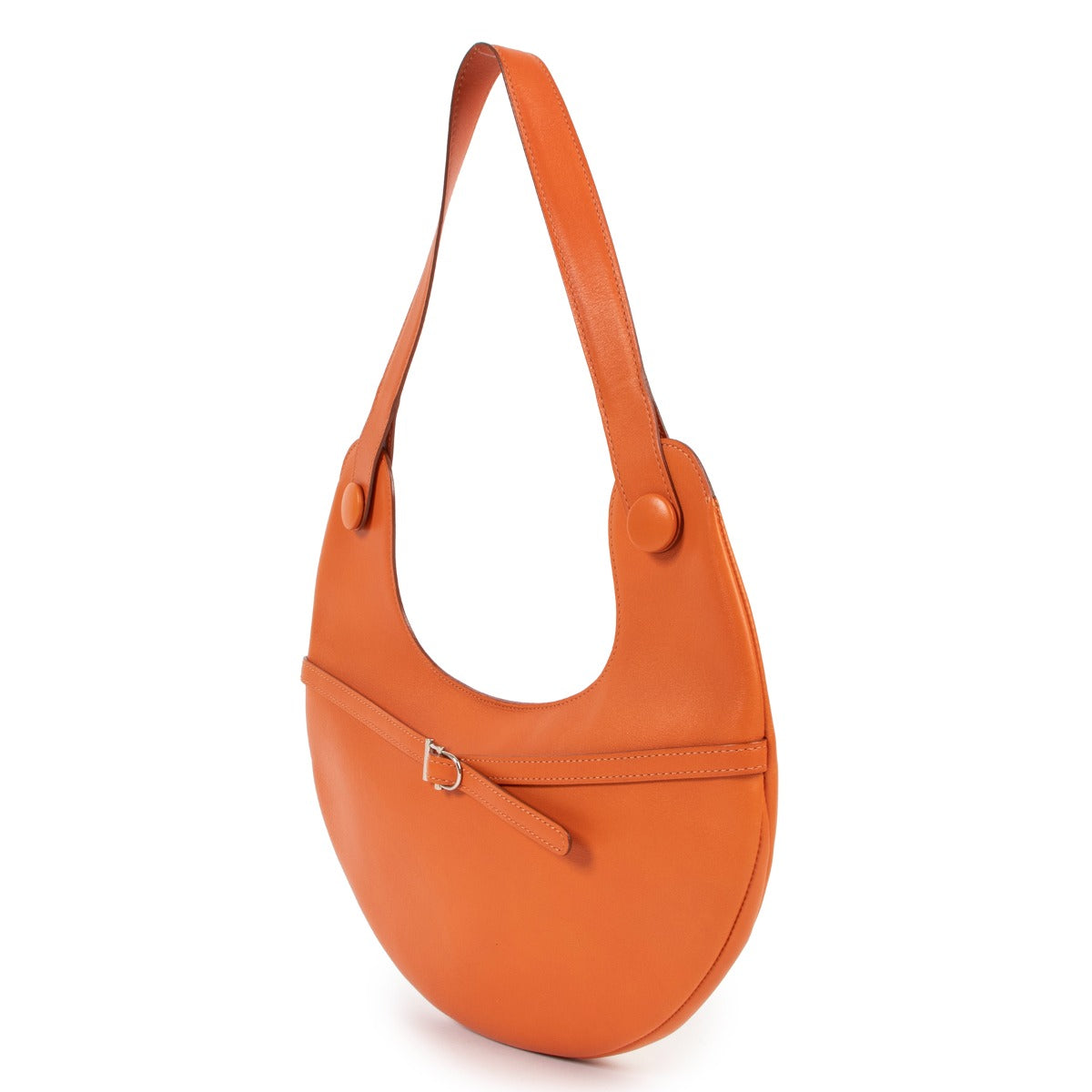 Shop authentic second hand designer vintage Delvaux Railway Orange Leather Shoulder Bag at Labellov.