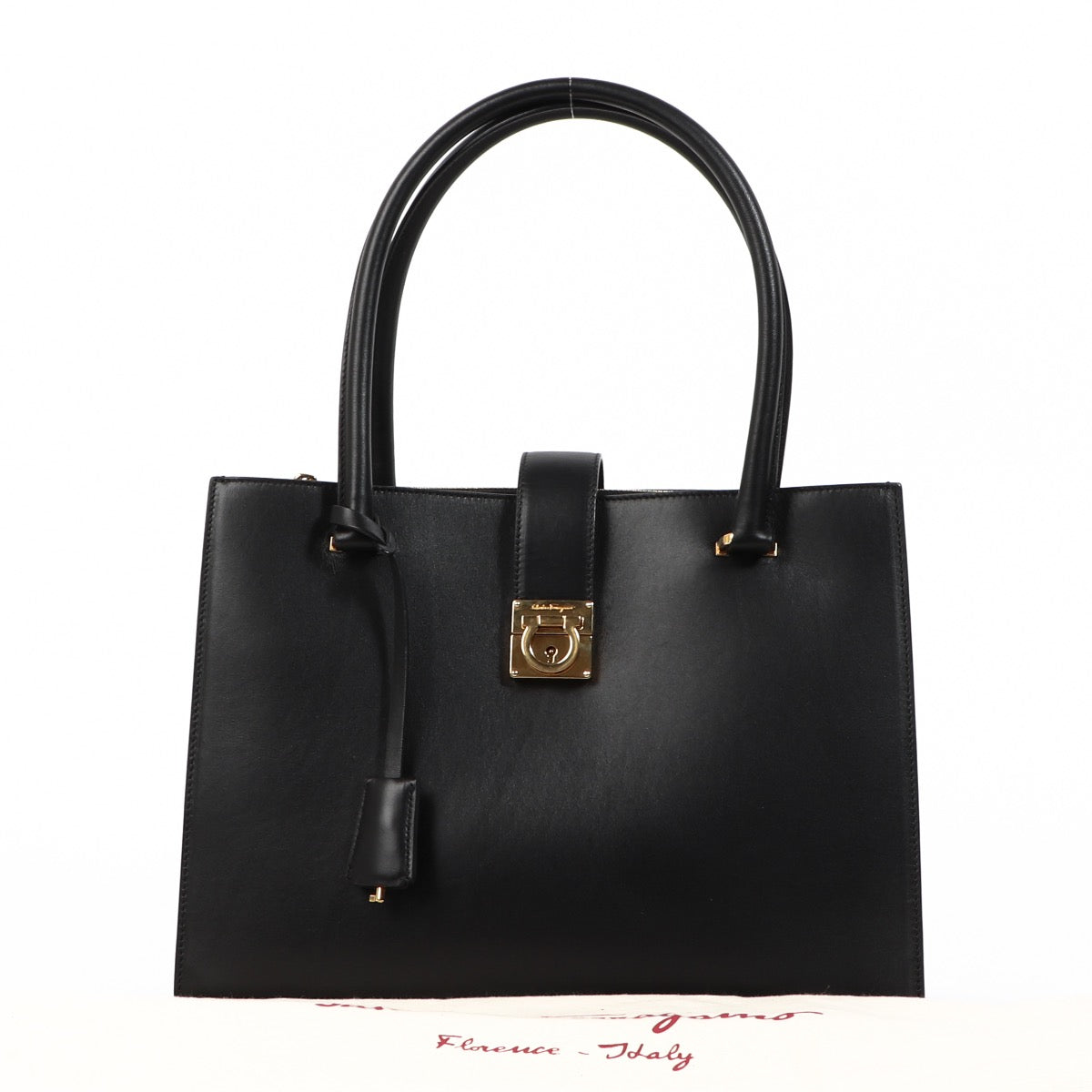 Buy an authentic second hand Salvatore Ferragamo Black Leather Marlene Shoulder Bag in very good condition at Labellov.